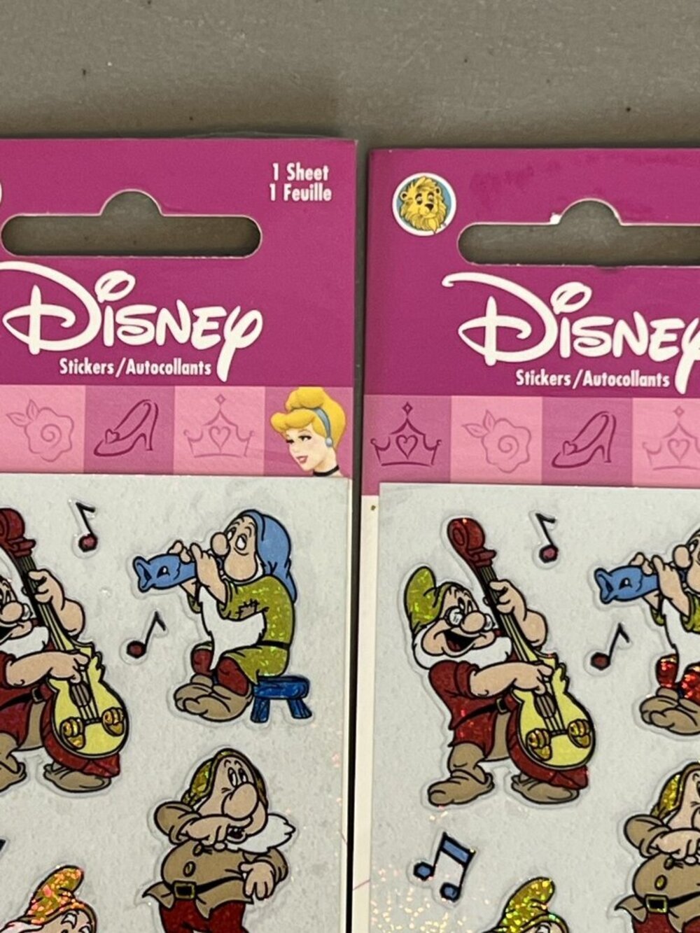 2 Packs Disney Snow White and the 7 Dwarfs Stickers Foil Shimmer Sandylion NIP - Picture 2 of 9